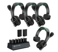 Hollyland Solidcom SE Pro (1.9GHz) Auriculares de comunicación inalámbrica con cancelación de Ruido ENC, 4 usuarios,Alcance de 1312 pies, Admite Tipo C para conectar Auriculares con Cable