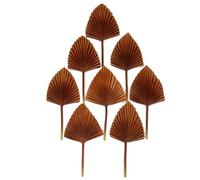 Hollyone 8 hojas de palma artificiales pequeñas con tallos flexibles, plantas de palma artificiales tropicales, hojas de palma realistas, follajes sintéticos marrones para arreglos florales,