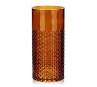 Hollyone Jarrón de cristal ámbar de 22 cm para flores, moderno jarrón de cristal para decoración del hogar, jarrón decorativo para bodas, chimenea, fiesta, mesa, centro de mesa, estante, sala de