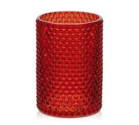 Hollyone Jarrón de cristal rojo de 14 cm para flores, moderno jarrón de cristal para decoración del hogar, jarrón decorativo para bodas, chimenea, fiesta, mesa, centro de mesa, estante, sala de estar,
