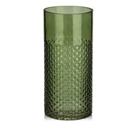 Hollyone Jarrón de cristal verde oscuro de 22 cm para flores, moderno jarrón de cristal para decoración del hogar, jarrón decorativo para bodas, chimenea, fiesta, mesa, centro de mesa, sala de estar,