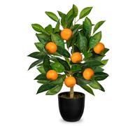 Hollyone Planta Artificial de Naranja de 40 cm en Maceta, Plantas Artificiales Decorativas de imitación, pequeño árbol de Naranja sintético para Dormitorio, Sala de Estar, baño, Escritorio, Mesa