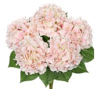 Hollyone Ramos de Hortensias Artificiales de Rosa Pálido, Gran Ramo de Hortensias Falsas de Seda Artificial para Decoración del Hogar, Arreglo Floral, Boda, Ramos de Flores, Decoraciones para la Sala