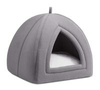 Hollypet Cama para gatos, cama para perros pequeños, tienda de campaña para gatos, cómoda tienda de campaña triangular para gatos, iglú, cama 2 en 1 para mascotas, casa de dormir para gatos con cojín