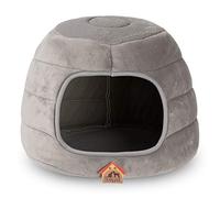 Hollypet Cama para Gatos de Terciopelo Coral, Cama Plegable 2 en 1 para Gatos y Perros pequeños, Color Gris, S
