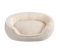Hollypet Cama para Gatos y Perros Pequeños, Nido Redondo para Gatos y Cachorros, Cama Suave para Dormir Cojín Transpirable para Mascotas, Beige(55 * 50 * 15cm)