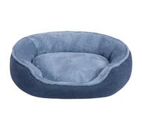 Hollypet Cama para Gatos y Perros Pequeños, Nido Redondo para Gatos y Cachorros, Cama Suave para Dormir Cojín Transpirable para Mascotas, Azul-Gris(55 * 50 * 15cm)