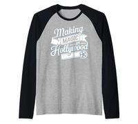 Hollywood Califonia American USA Vacaciones Turista Camiseta Manga Raglan