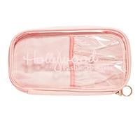 Hollywood Fashion Secrets Bolsa de maquillaje transparente, organizador de almacenamiento, pequeña bolsa de maquillaje de viaje, bolsa de cosméticos para mujer con divisor