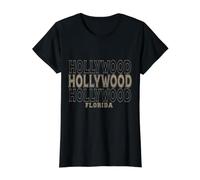 Hollywood Florida Vintage Camiseta gráfica económica, Mujer, Negro, L