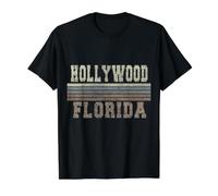 Hollywood Retro Florida Camiseta gráfica económica, Hombre, Negro, L