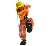 Holmeey Títere de cuerda de tirar, divertido, colorido, estilo vintage, payaso, marioneta de madera, manualidades, juguetes, actividades conjuntas, marionetas para niños