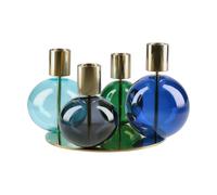 Holmegaard Candelabro 4 brazos Bubble Ø17.5x12 cm Azul-Verde-smoke