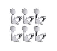 Holmer Clavijas de afinación de cuerda selladas, máquinas de afinación, cabezales de máquina Grover, teclas de afinación de 6 en línea para guitarra acústica diestra o guitarra eléctrica, cromada.