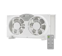 Holmes Ventilador de ventana digital doble de 9 pulgadas, aspas reversibles, intercambio de entrada/salida, 3 velocidades, paneles extensores integrados, ideal para el hogar, dormitorio u oficina,