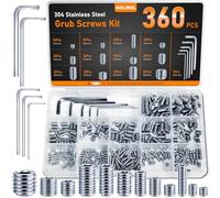 HOLMOL Juego de 360 tornillos prisioneros de acero inoxidable, tornillos prisioneros hexagonales con 5 llaves inglesas, M3/M4/M5/M6/M8, manija de puerta para reparaciones