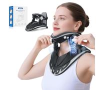 Holniva Estirador de cuello para tracción cervical, dispositivo de tracción cervical ajustable, tirantes para el dolor de cuello y apoyo, diseño ergonómico para uso doméstico, oficina y viajes, apto