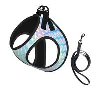 Holograma de Colores del Arco Iris Colorido holográfico,Arnés para Mascotas, arnés Reflectante Ajustable para Perros,M