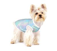 Holograma de Colores del Arco Iris Colorido holográfico,Camiseta de algodón sin Mangas para Mascotas, Chaleco Transpirable, Suave y elástico para Cachorros,M