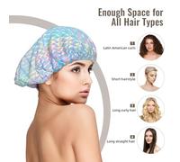 Holograma de colores del arco iris colorido holográfico,Gorro de dormir de satén ajustable para adultos, de seda, elástico, para dormir, para mujer