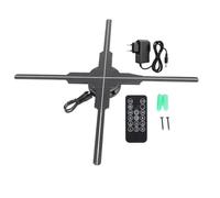 Holograma Proyector 3D Holograma Ventilador 45cm 4 Aspas Proyector 3D Holograma Proyector Video Publicidad Pantalla Ventilador con 512 LED Tarjeta de Memoria 8GB para Fiesta Bar (Enchufe de la UE)