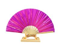 Holographic Fan plegable de la mano - Gran Festival de Danza Fan de Mano | Club Accessory | Decorative Fan plegable para bodas, actuaciones, disfraces y pantalla creativa