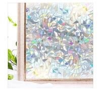 Holographic PVC Window Privacy Film,Floral Privacy Window Film Sticker with Tools,Rainbow 3D Static Cling Windows Sticker,Non-Adhesive Removable Glass Clings Covering (C, 30 * 200cm/11.8 * 78.7in)