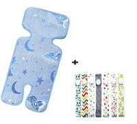 Holoras Accesorios para cochecito de bebé: alfombrilla de enfriamiento para cochecito de bebé + 7 correas de juguete para bebé, clip para chupete de verano cochecito de bebé cochecito de bebé juego de forro