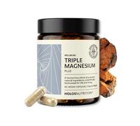 Holos Nutrition Triple Magnesio Complex - 60 Cápsulas Veganas | Citrato, Malato y Taurato | Energía, Nervios y Relajación Muscular | Sin Aditivos | Con Chaga y Sidra