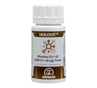 Holovit Vitamina D3 2000 UI + K2 60 µg - 50 Perlas | Vitamina D3 (Colecalciferol) y K2 Natural (Menaquinona) | Contribuye al Mantenimiento de los Huesos y Sistema Inmunitario | Equisalud