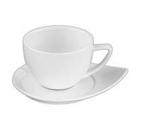 'Holst Porcelana CF 007 FA3 Taza de café con Leche Conform en platillo CF, 0,40 L, Color Blanco, 18 x 14 x 8,5 cm