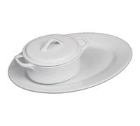 Holst Porcelana COC 201 FA2 Cocotte sopas de Servir y guisos Juego 0,40 l 29 x 21 cm, Porcelana, Blanco, 29,5 x 21 x 9.5 cm