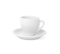 'Holst Porcelana it 001 FA3 Taza de café Italiano en Plato 115895, 0,08 l, 2 Unidades, Color Blanco, 11 x 11 x 6,5 cm