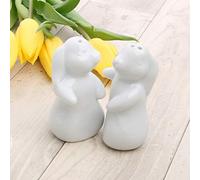 'Holst Porcelana SP 2003 Sal y Pimienta Menage Amor Conejo de 2 Piezas, Blanco, 7.0 x 5.0 x 8.5 cm
