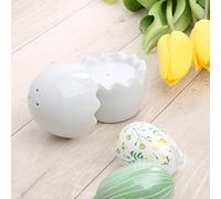 'Holst Porcelana SP 2018 Sal y Pimienta Menage Ruso Ruleta EI, Color Blanco, 5.7 x 5.7 x 7.7 cm