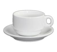 'Holst Porcelana TC 018 fa5 Taza de café Catering apilable en Inferior 115895, 0,18 l, 2 Unidades, Color Blanco, 14 x 14 x 6,5 cm