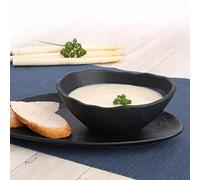 Holst Porzellan Cuenco de porcelana para postre, 16 cm, 0,50 l, diseño de pizarra, color negro, 6 unidades