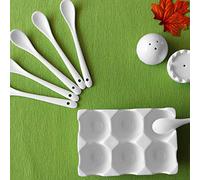Holst Porzellan EB 006 FA1 Juego de hueveras de Porcelana, 8 Piezas, para 6 Personas, con Cuchara, salero y pimentero
