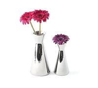 Holst Porzellan Florero de 2 Piezas, diseño en X, Color Plateado, VX 2222 Set 2