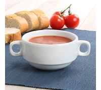 Holst Porzellan/Germany TC 025 FA9 Juego de 12 Tazas para sopa apilable con platillo, blanco, 16.5 x 16.5 x 6 cm