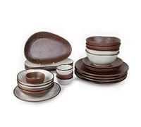 Holst Porzellan RT 012 Arena & Tierra - Vajilla para 4 personas (porcelana, 24 piezas), color beige