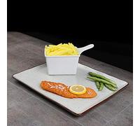 Holst Porzellan RT 133 - Juego de 2 platos de porcelana con cuenco para patatas fritas, color arena