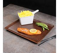 Holst Porzellan RT 233 Tierra - Juego de 2 platos de porcelana con cuenco para patatas fritas, color marrón