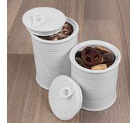 Holst Porzellan SL 012 FA1 - Juego de recipientes de almacenamiento (2 piezas, porcelana), color blanco