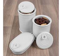 Holst Porzellan SL 012 FA2 - Juego de recipientes de Almacenamiento (3 Unidades, Porcelana), Color Blanco