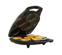 Holstein Housewares HH-09037017B - Máquina antiadherente de 6 secciones, multialimento, Arepas, mini panqueques, pasteles de maíz y más, baquelita, negro mate