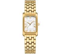 HOLSTOUR Relojes para mujer, pulsera vintage, esfera romana, caja rectangular, reloj dorado, resistente al agua, con herramientas, blanco-dorado, Classic