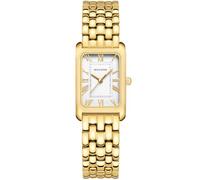 HOLSTOUR Relojes para mujer, pulsera vintage, esfera romana, caja rectangular, reloj dorado, resistente al agua, con herramientas, blanco-dorado, Classic