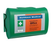 Holthaus Kit de primeros auxilios DIN 13157 para oficina con soporte de pared integrado
