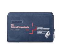 Holthaus Medical Mini botiquín de primeros auxilios para motocicleta, 17 x 10 x 3,5 cm, incluye DIN 13 167, de nailon, color azul